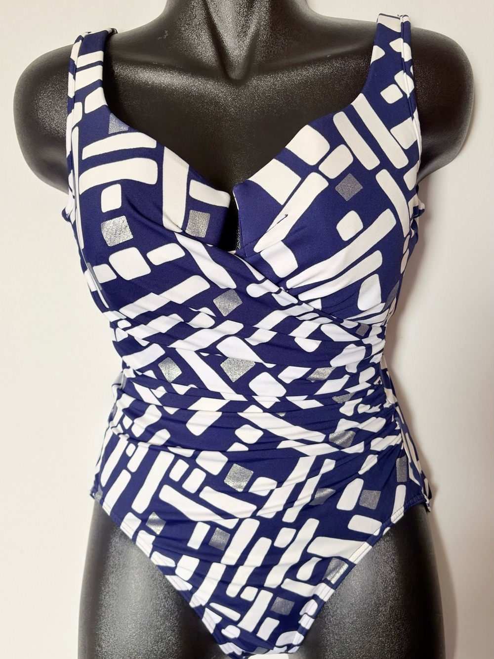 Miraclesuit Navy, White and Silver Swimsuit